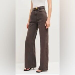 Reformation Cary High Rise Slouchy Wide Leg Jeans in Vintage Espresso